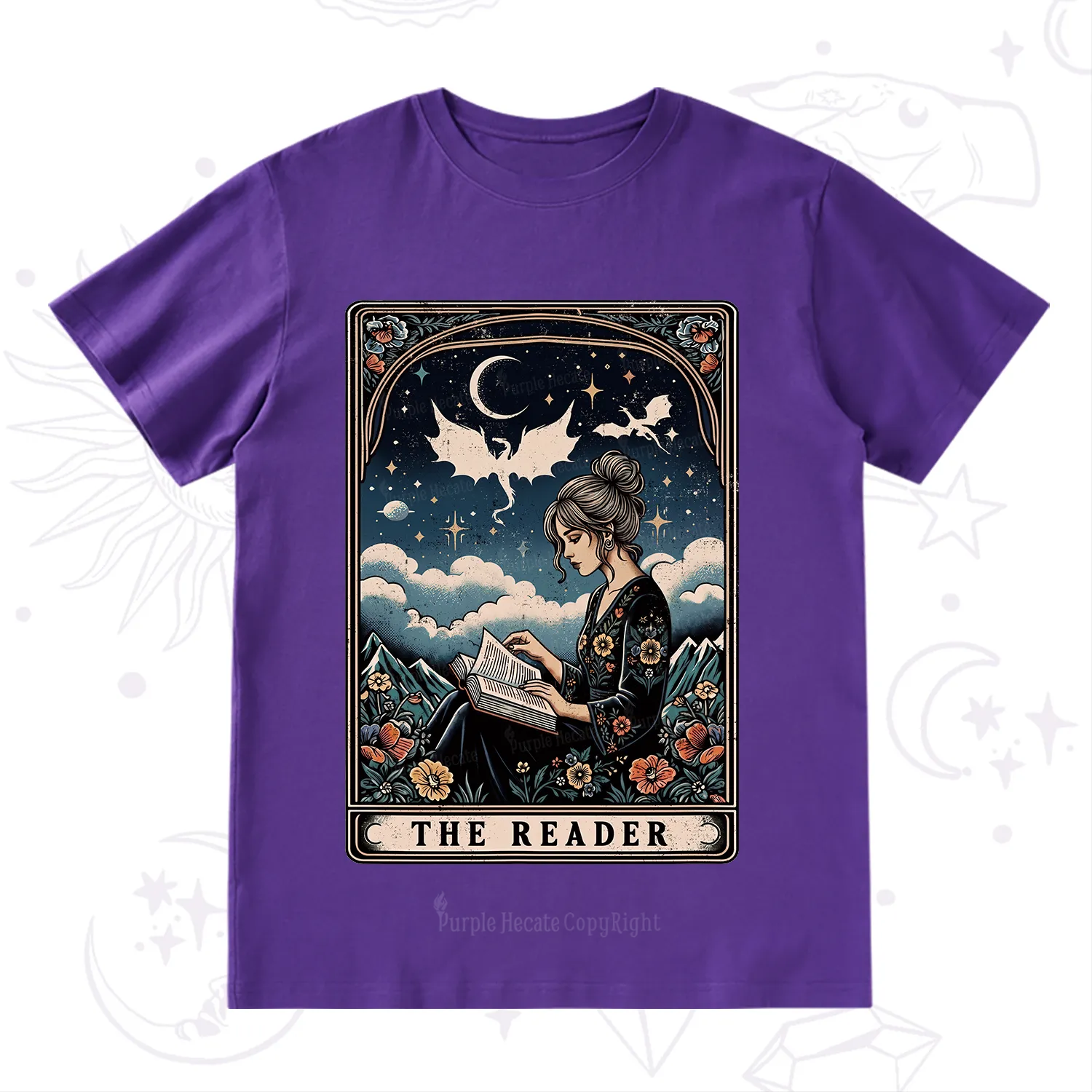 Purplehecate The Reader Tarot Mystic Night T-Shirt