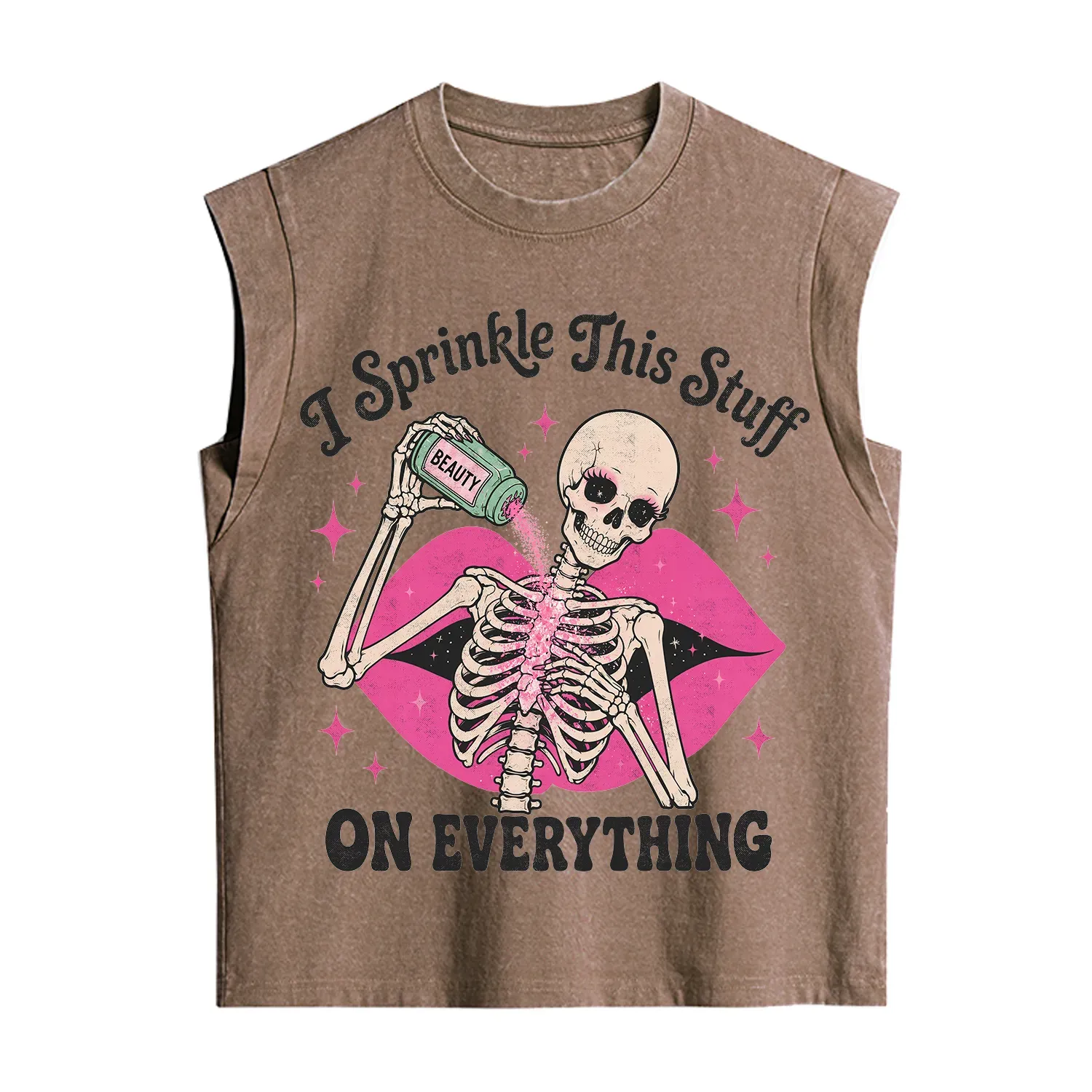 Purplehecate I Sprinkle This Stuff on Everything Beauty Skeleton Vintage Washed Tank