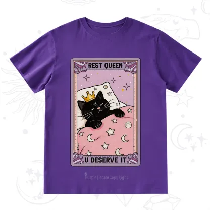 Purplehecate The Rest Queen Cat Tarot T-Shirt