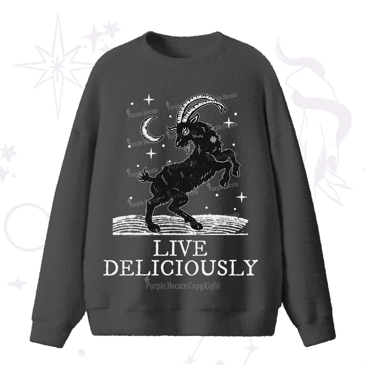 Purplehecate Live Deliciously Fuzzy Ugly Sweater