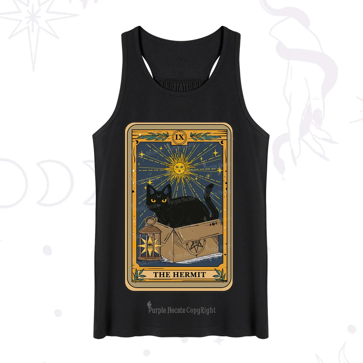 Purplehecate The Hermit Card Cat Lover Tank
