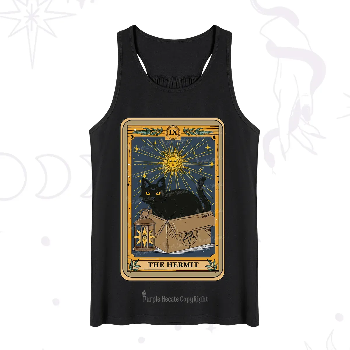 Purplehecate The Hermit Card Cat Lover Tank