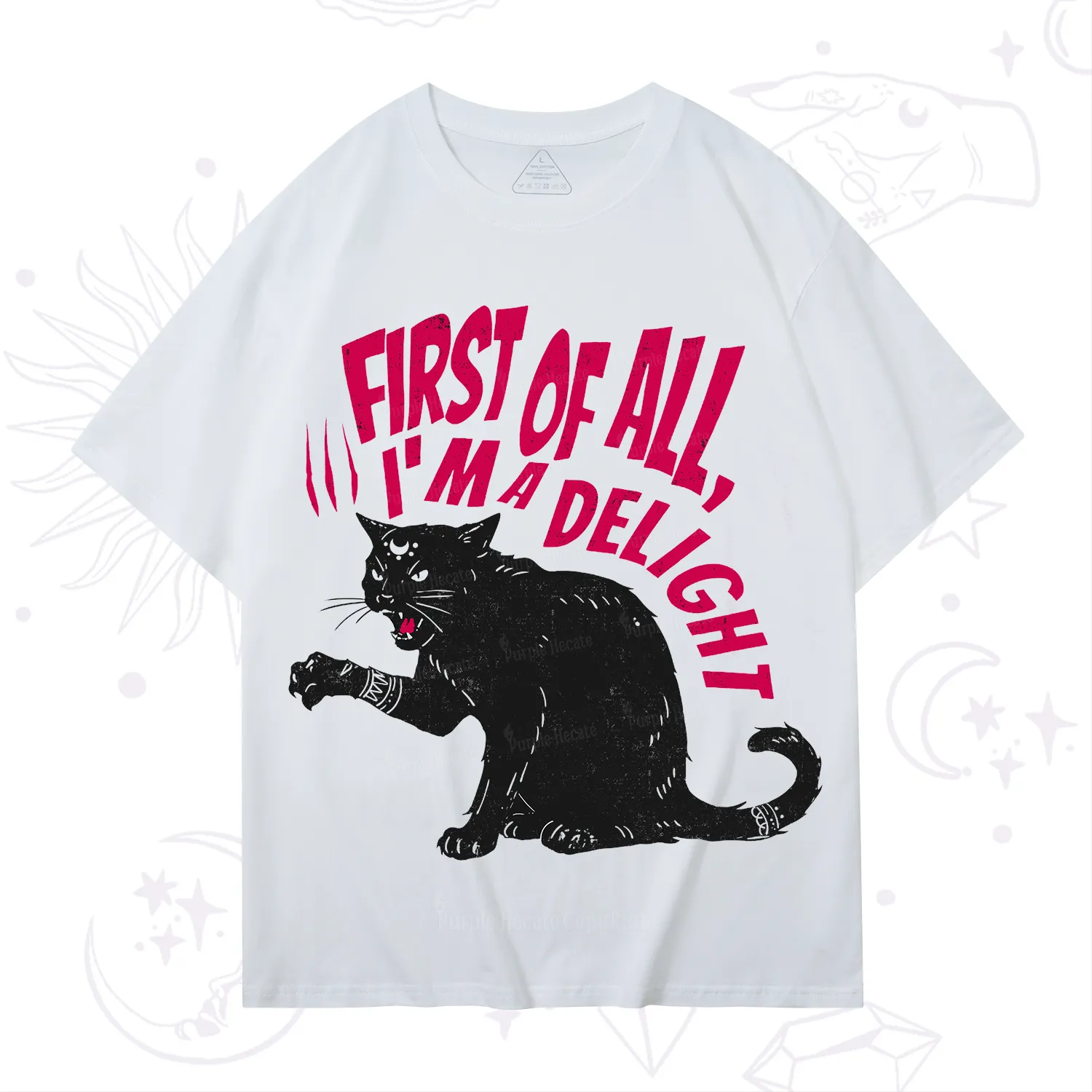 Purplehecate First Of All I'm A Delight Cat T-Shirt