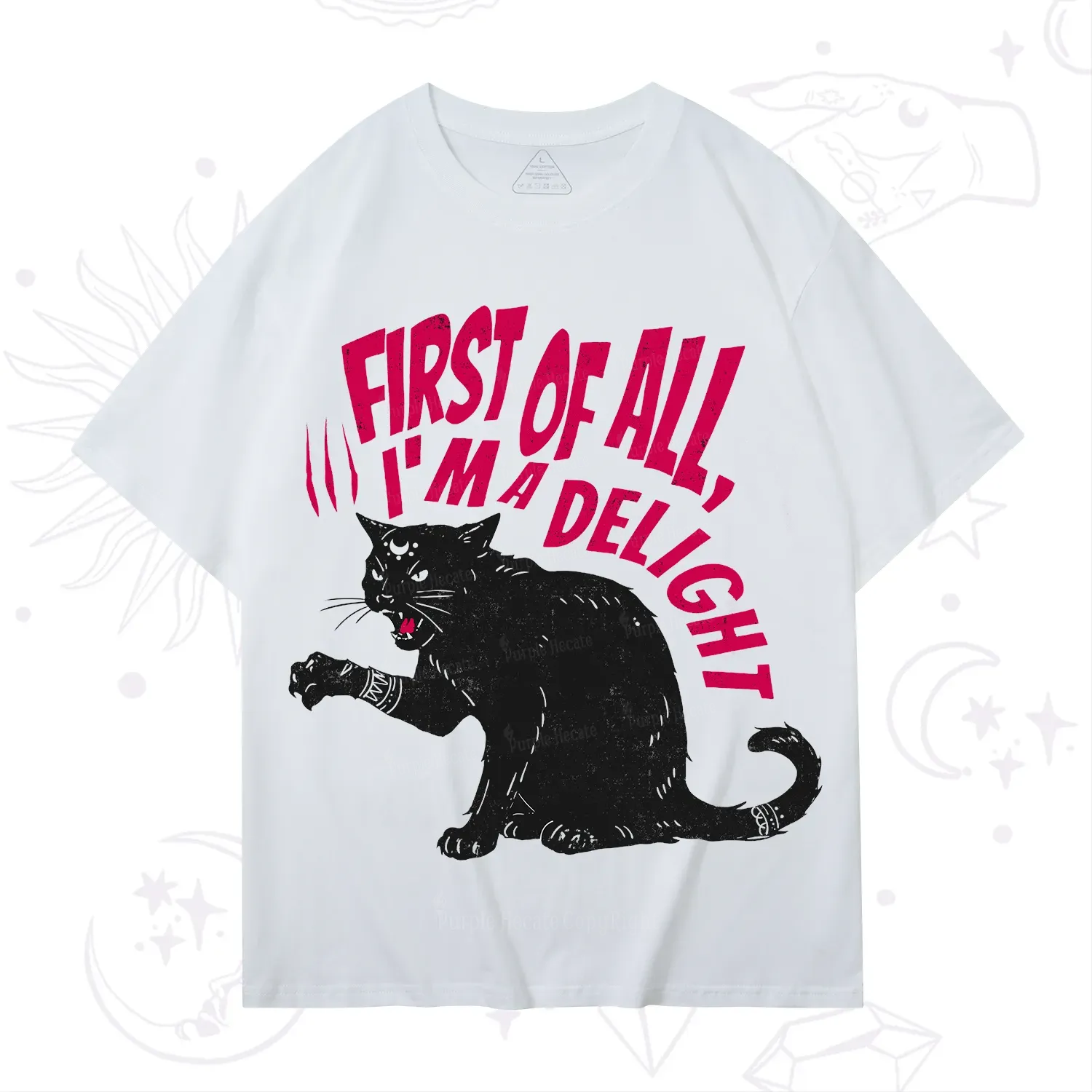 Purplehecate First Of All I'm A Delight Cat T-Shirt