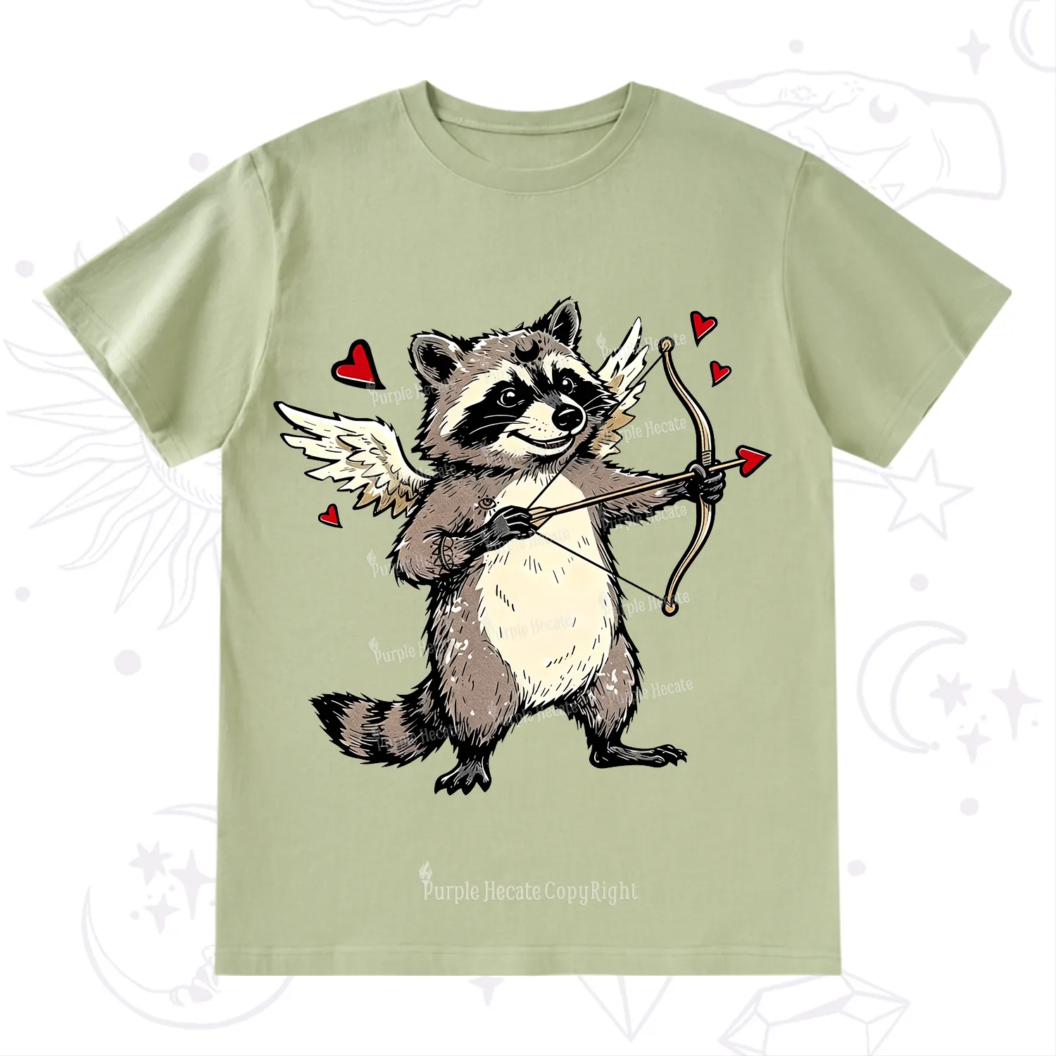 Purplehecate Cupid Raccoon Valentine T-Shirt