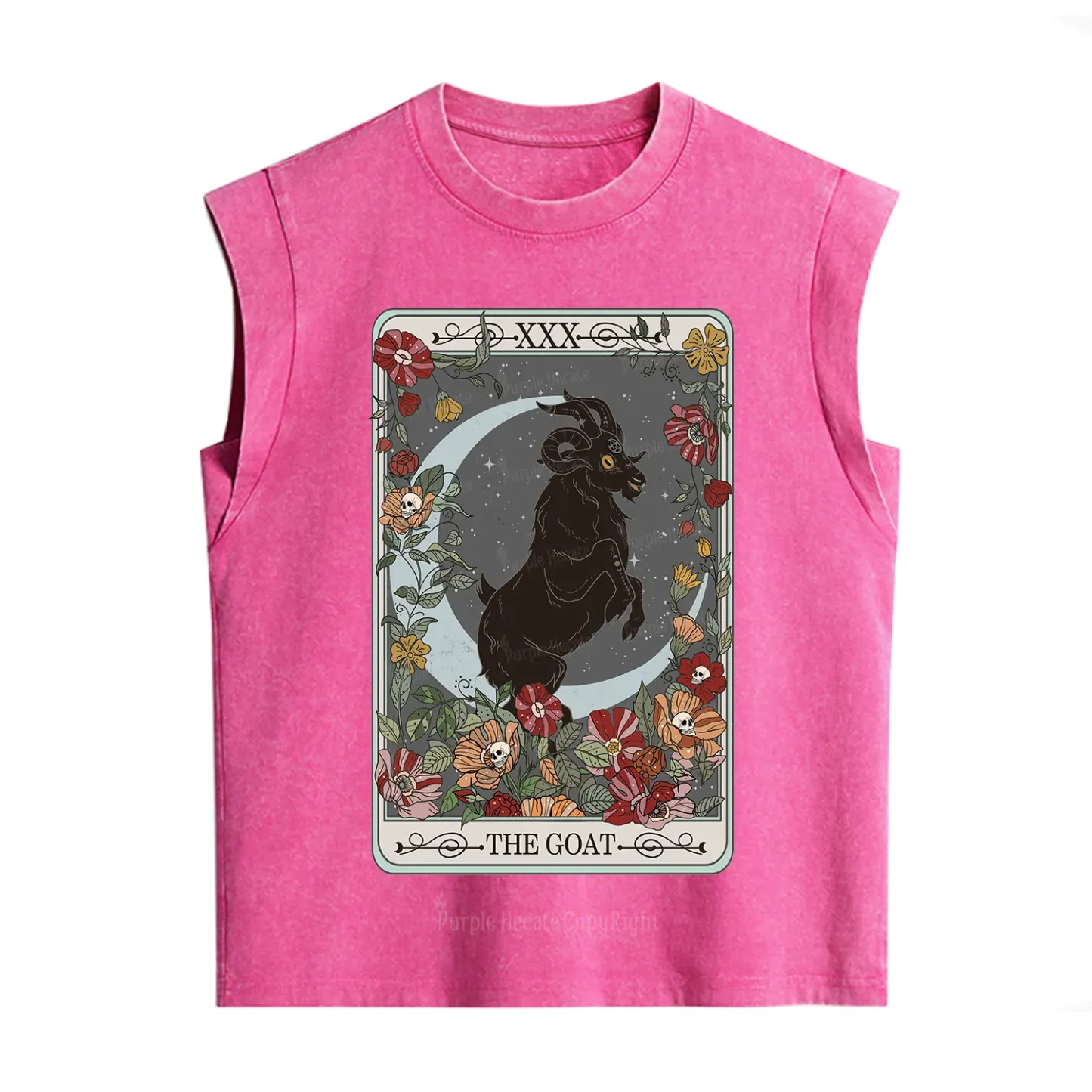 Purplehecate The Goat Tarot Card Vintage Washed Tank