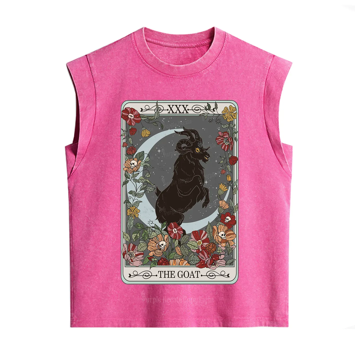 Purplehecate The Goat Tarot Card Vintage Washed Tank