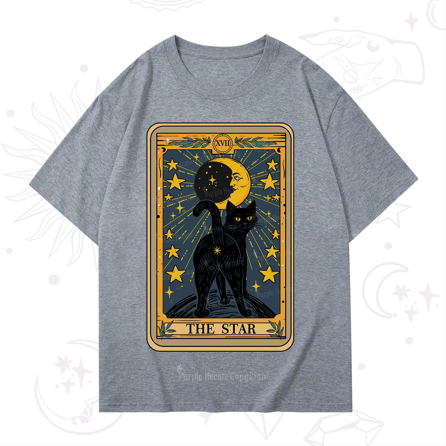 Purplehecate The Star Tarot Cat T-Shirt