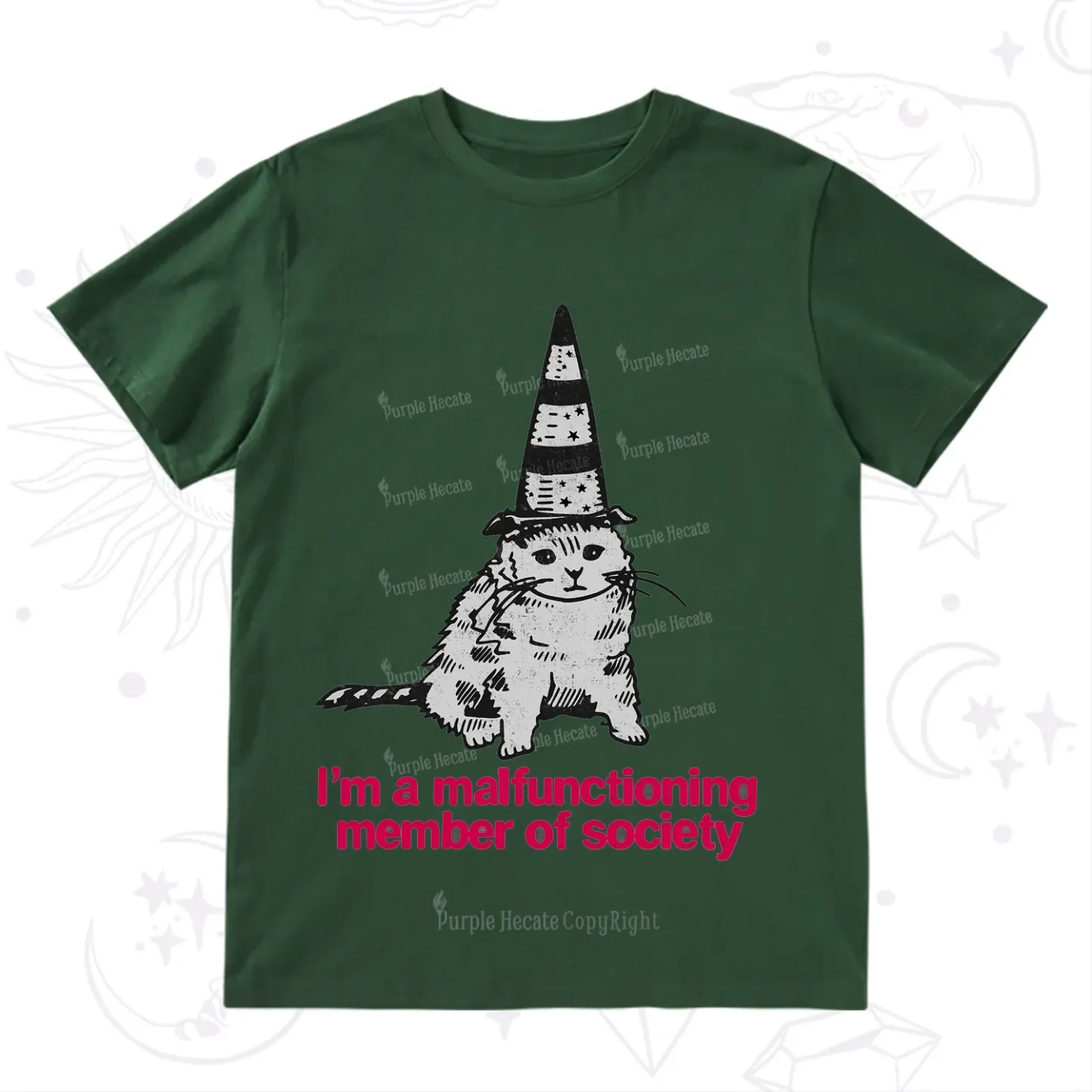Purplehecate Social Anxiety Cat T-Shirt