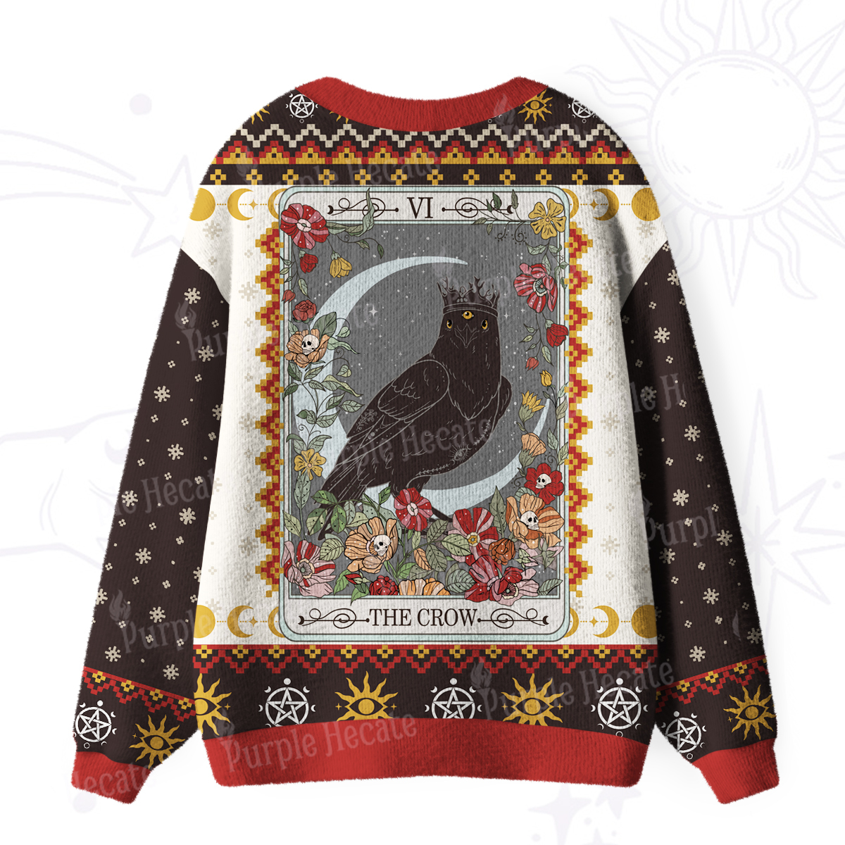 Purplehecate The Crow Tarot Ugly Cardigan Sweaters