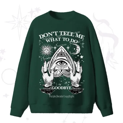 Purplehecate Don't Tell Me What To Do Witch Planchette Eye Fuzzy Ugly Sweater