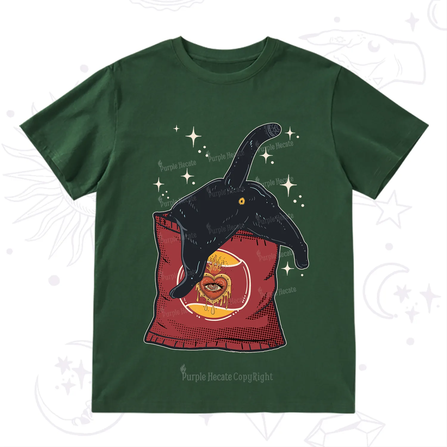 Purplehecate Curious Witch Cat T-Shirt