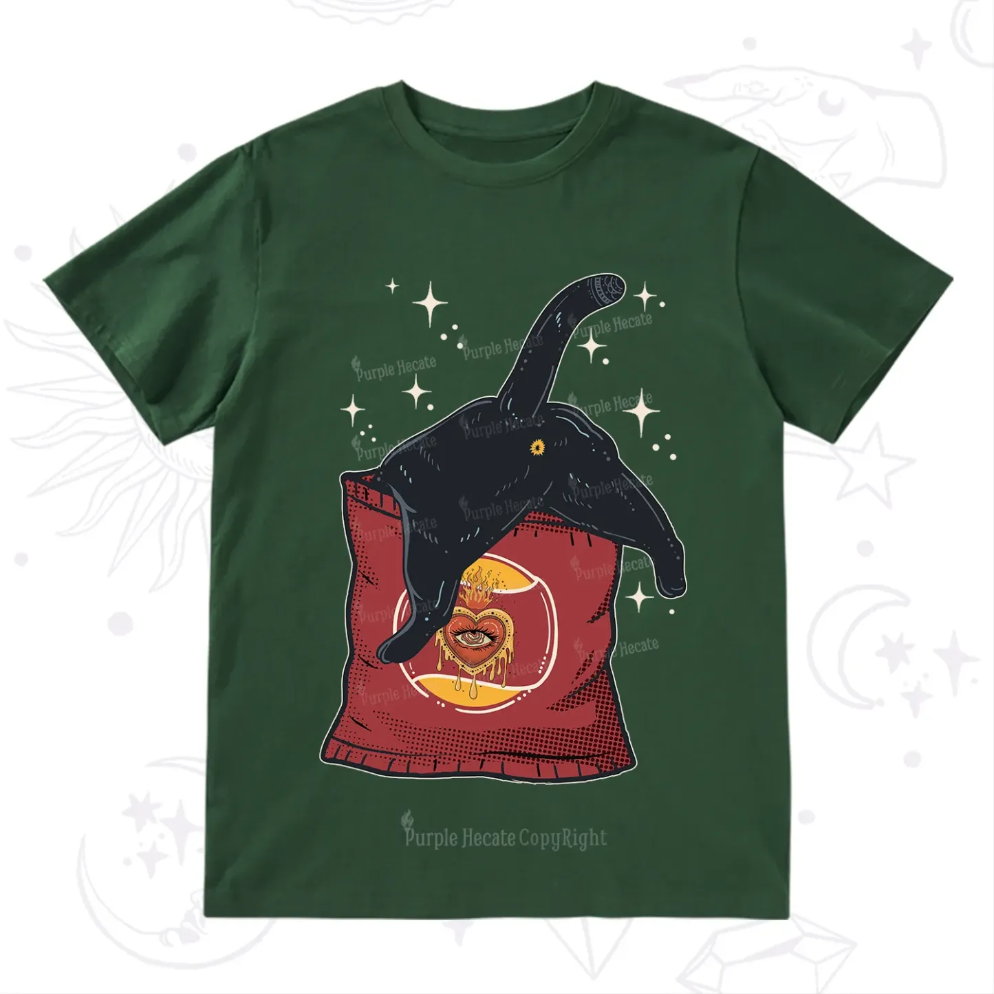 Purplehecate Curious Witch Cat T-Shirt