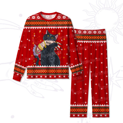 Purplehecate Feral Witch Cat Christmas Pajamas
