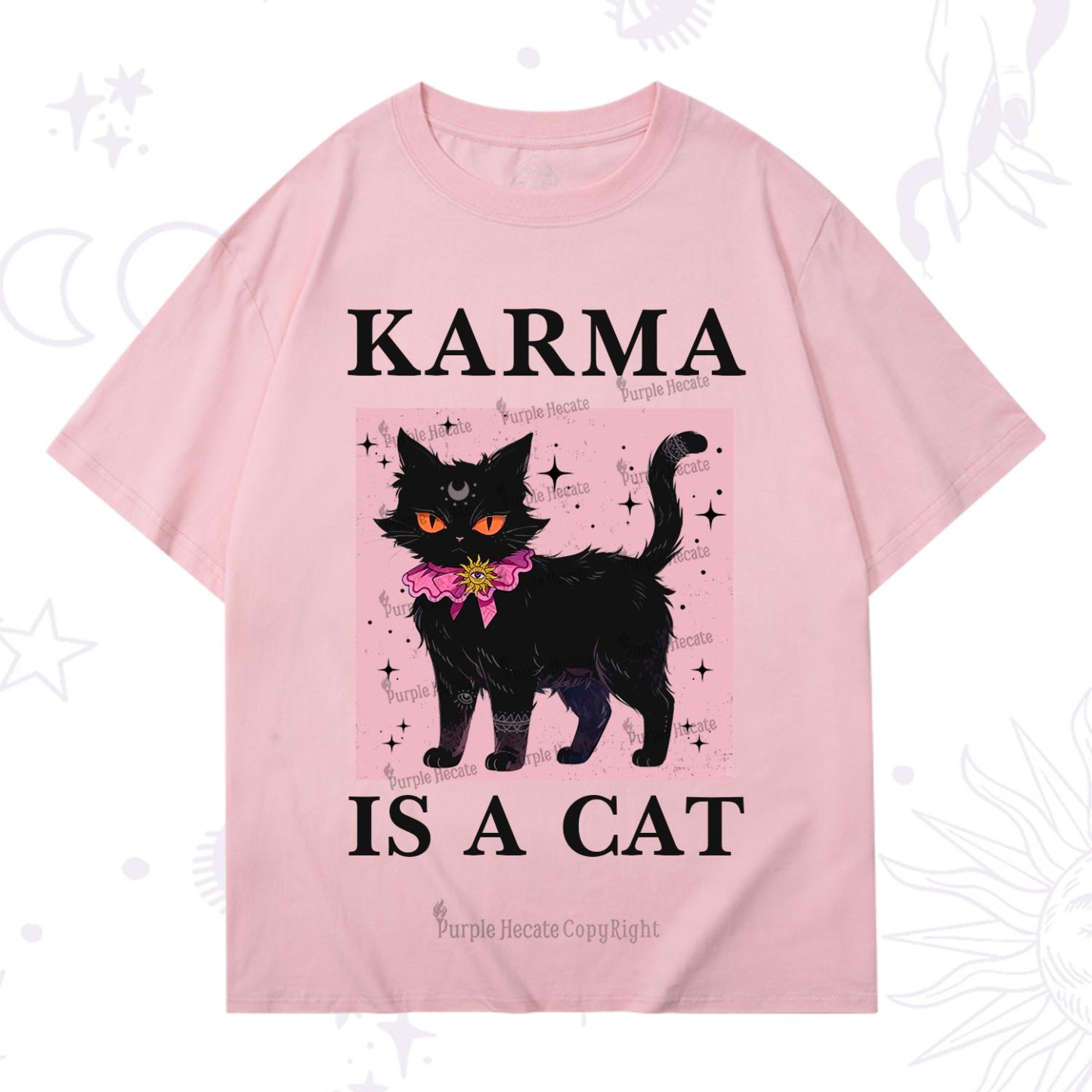Purplehecate Karma Is A Cat T-Shirt