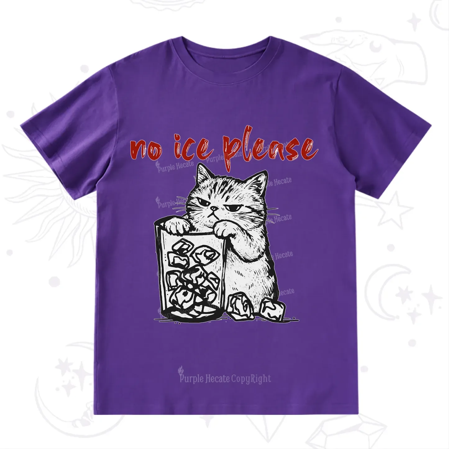 Purplehecate No Ice Please Cat T-Shirt