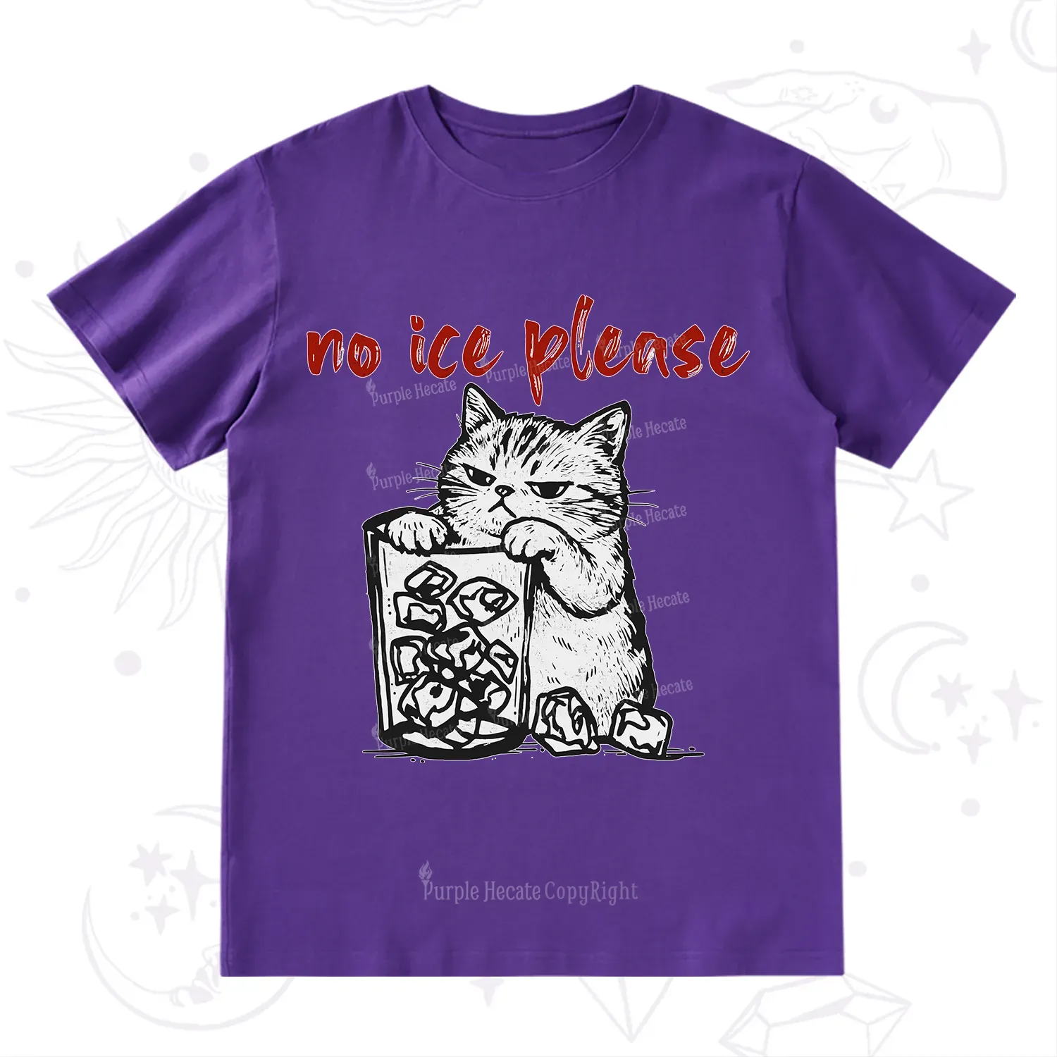 Purplehecate No Ice Please Cat T-Shirt