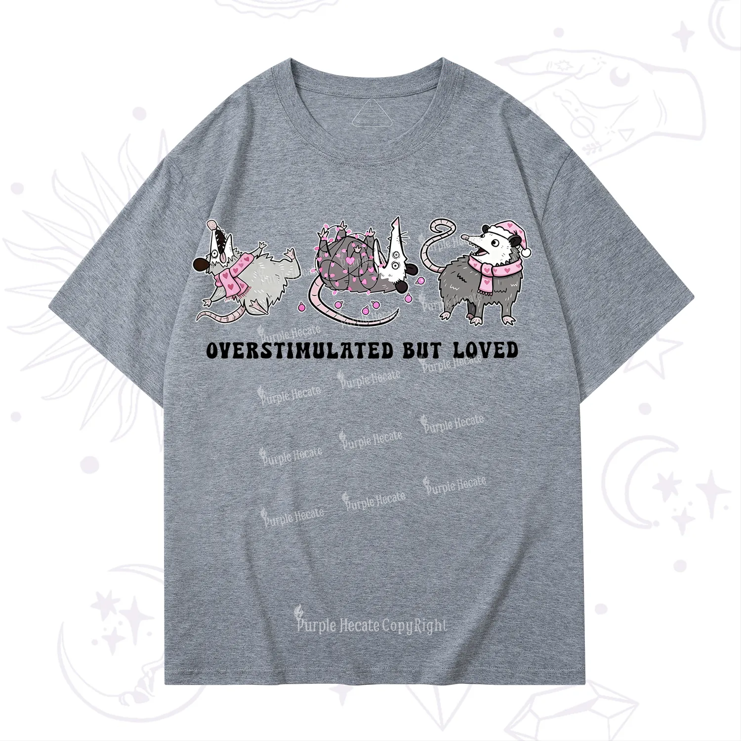 Purplehecate Overstimulated But Loved Valentine T-Shirt