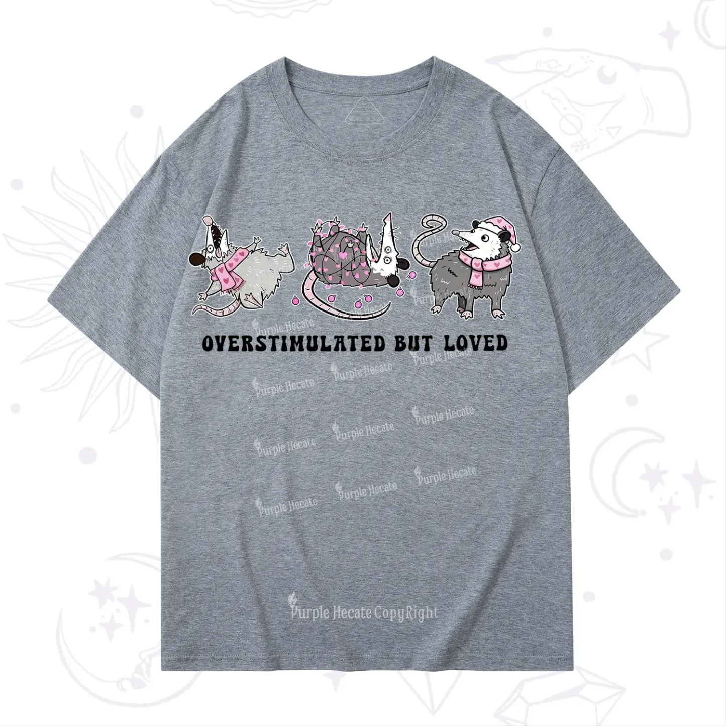 Purplehecate Overstimulated But Loved Valentine T-Shirt