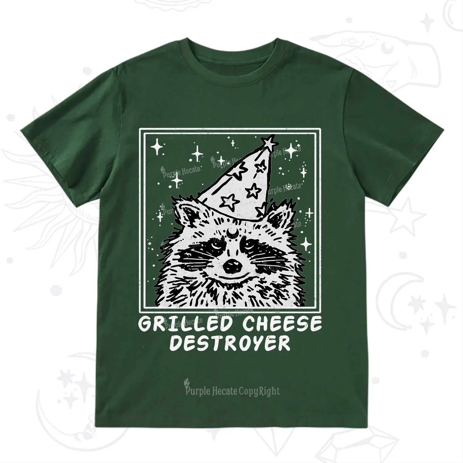 Purplehecate Grilled Cheese Destroyer Raccoon T-Shirt