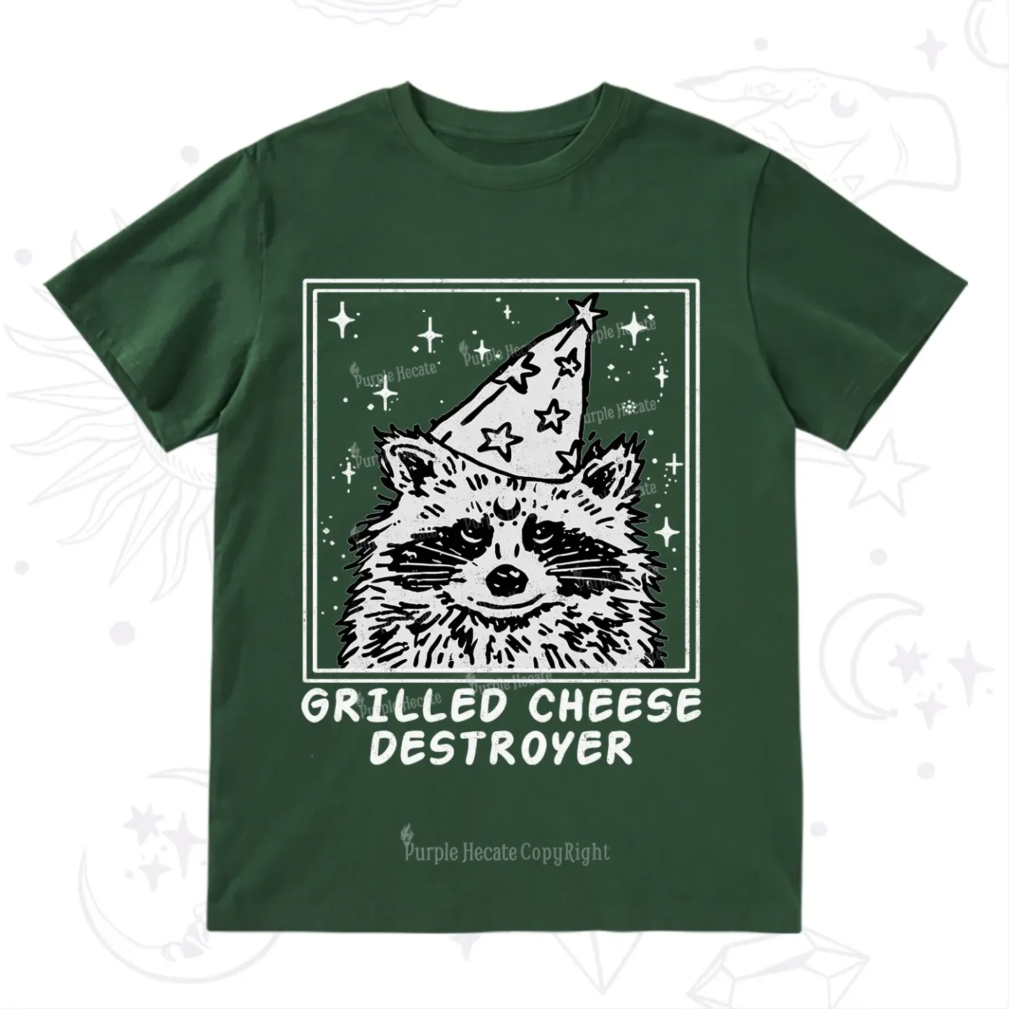 Purplehecate Grilled Cheese Destroyer Raccoon T-Shirt