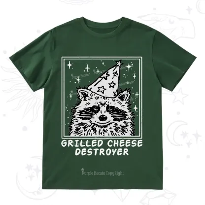 Purplehecate Grilled Cheese Destroyer Raccoon T-Shirt