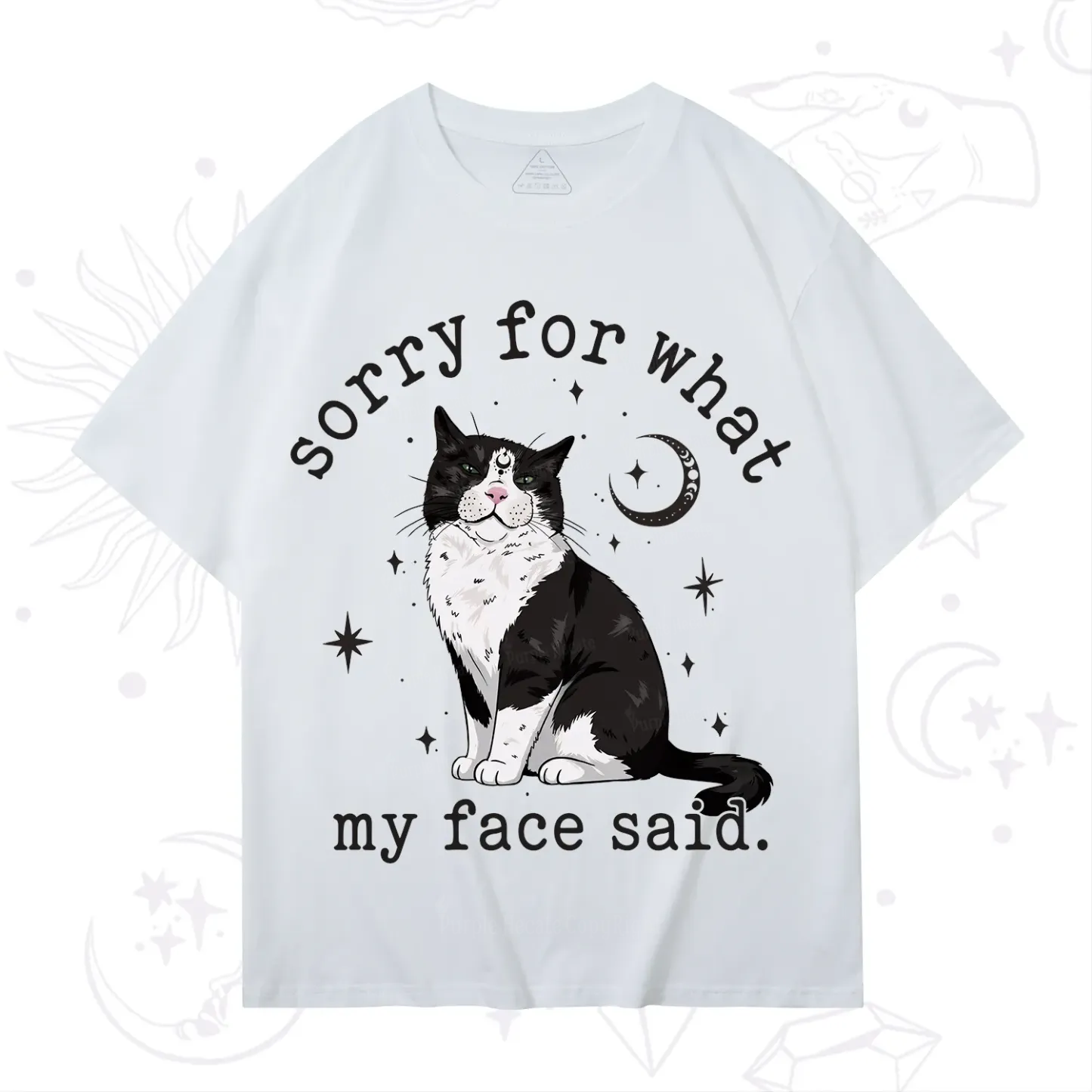 Purplehecate Sorry For What My Face Said Cat T-Shirt