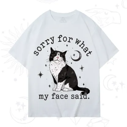 Purplehecate Sorry For What My Face Said Cat T-Shirt
