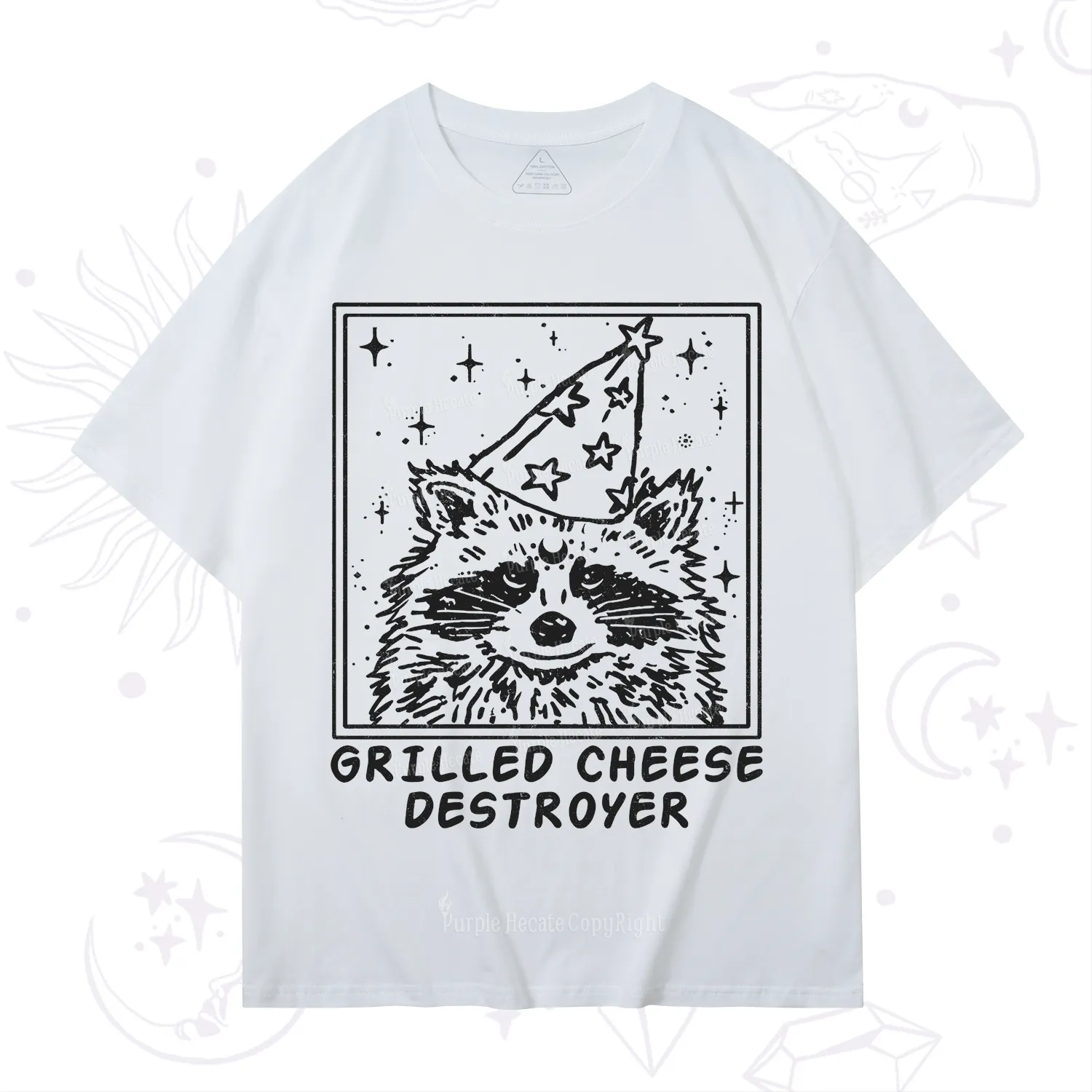 Purplehecate Grilled Cheese Destroyer Raccoon T-Shirt