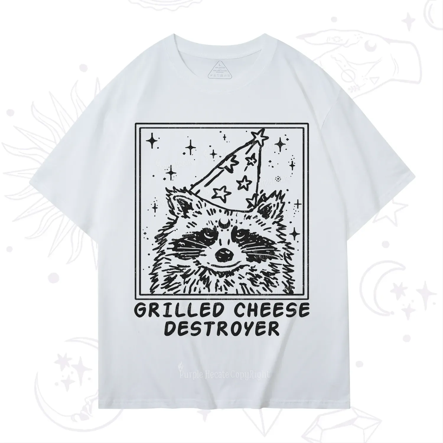 Purplehecate Grilled Cheese Destroyer Raccoon T-Shirt
