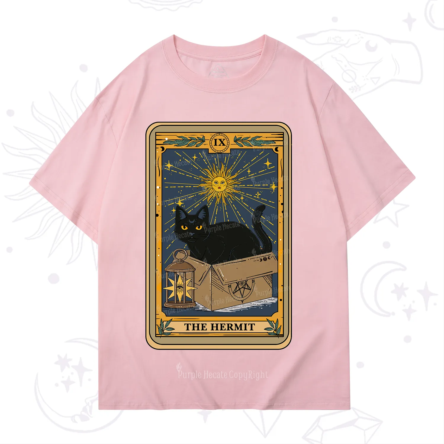 Purplehecate The Hermit Card Cat Lover T-Shirt