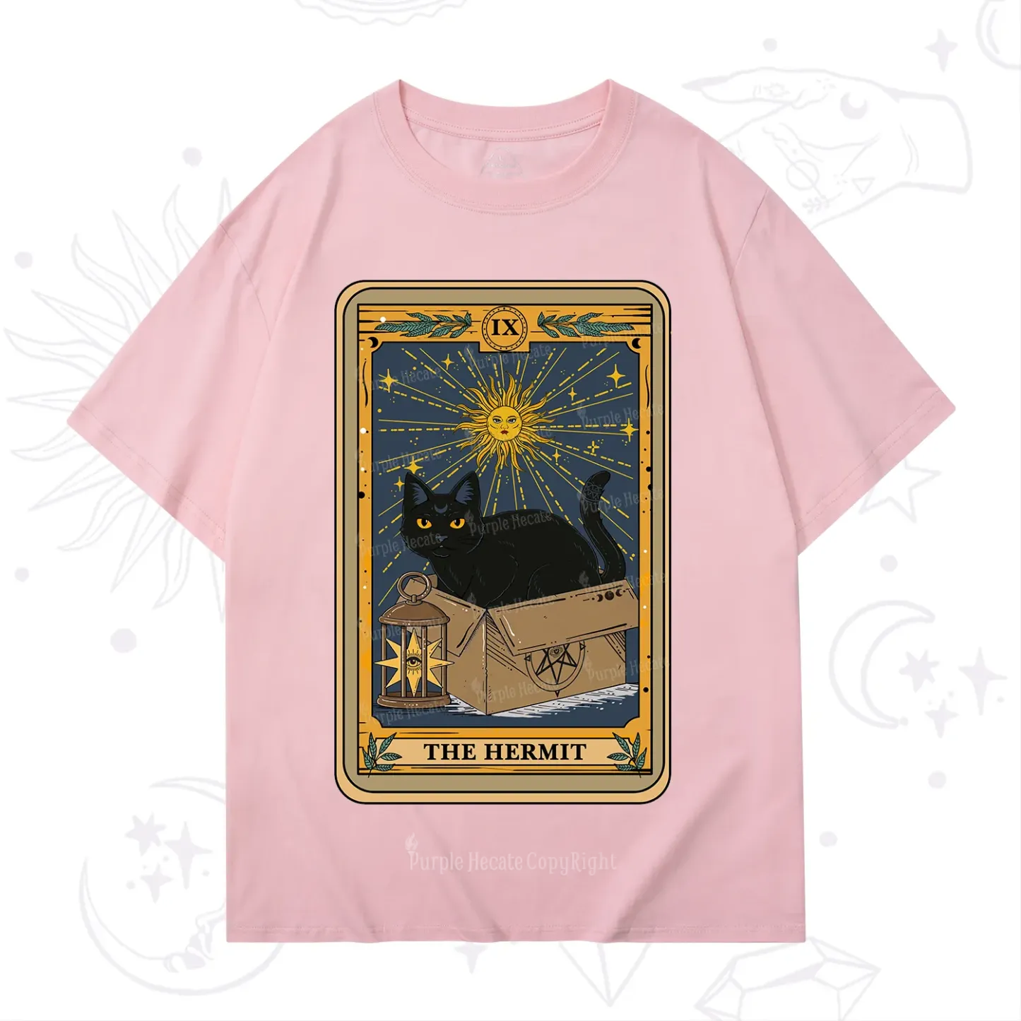 Purplehecate The Hermit Card Cat Lover T-Shirt