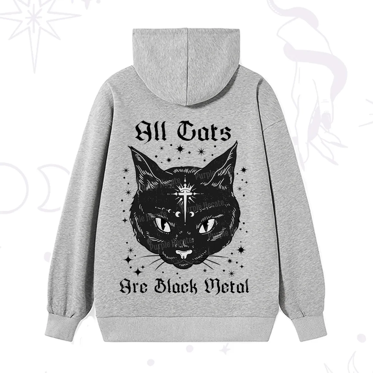 Purplehecate All Cats Are Black Metal Hoodie