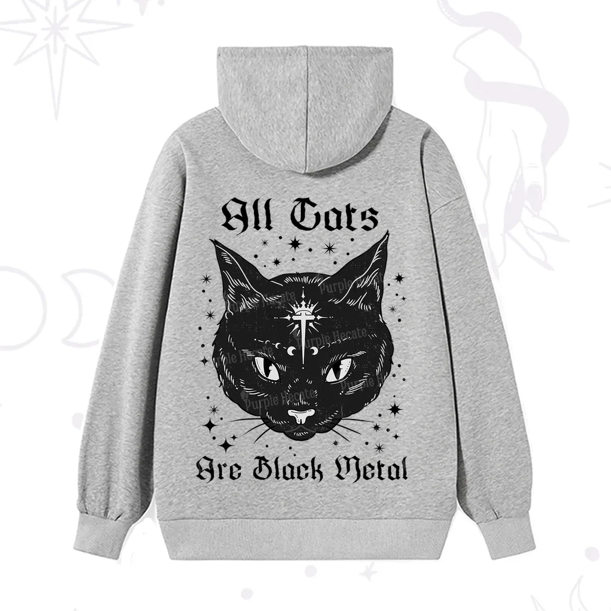 Purplehecate All Cats Are Black Metal Hoodie