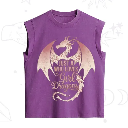 Purplehecate Just A Girl Who Loves Dragons Vintage Washed Tank