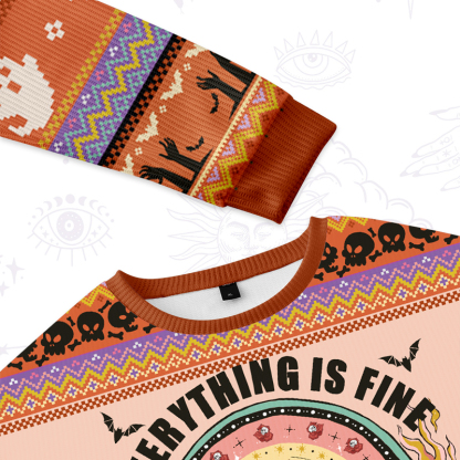 Purplehecate Everything Is Fine Ugly Halloween Sweatshirts