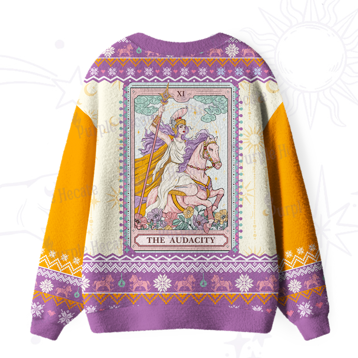 Purplehecate The Audacity Tarot Card Ugly Cardigan Sweaters