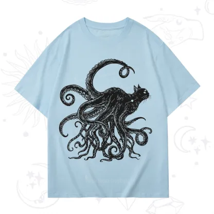 Purplehecate Black Cat with Octopus Tentacles T-Shirt