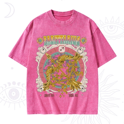 Purplehecate Sagittarius Cosmic Zodiac Washed T-Shirt