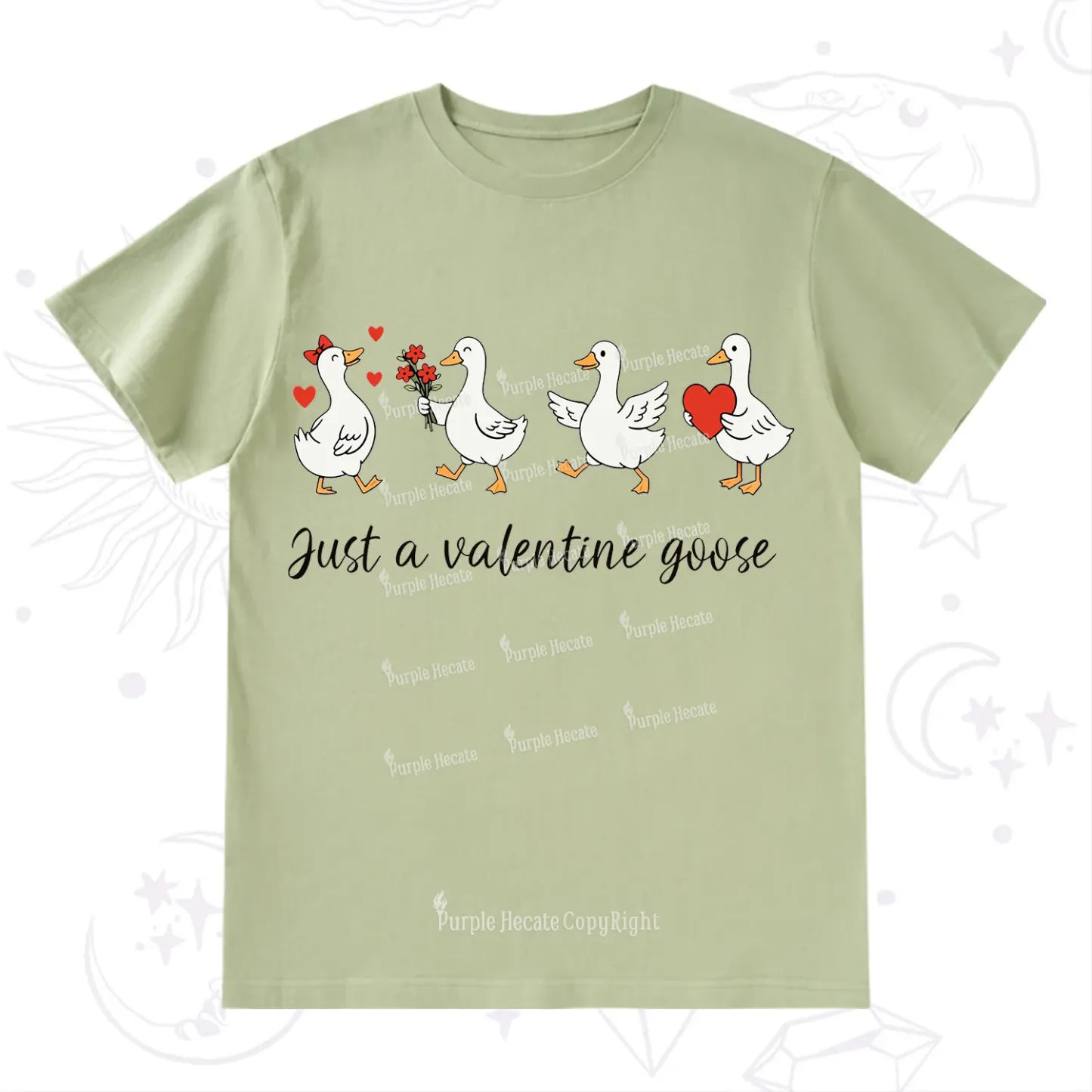 Purplehecate Just A Valentine Goose Valentine T-Shirt