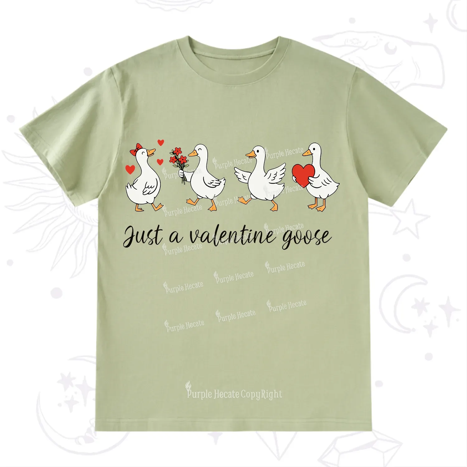 Purplehecate Just A Valentine Goose Valentine T-Shirt
