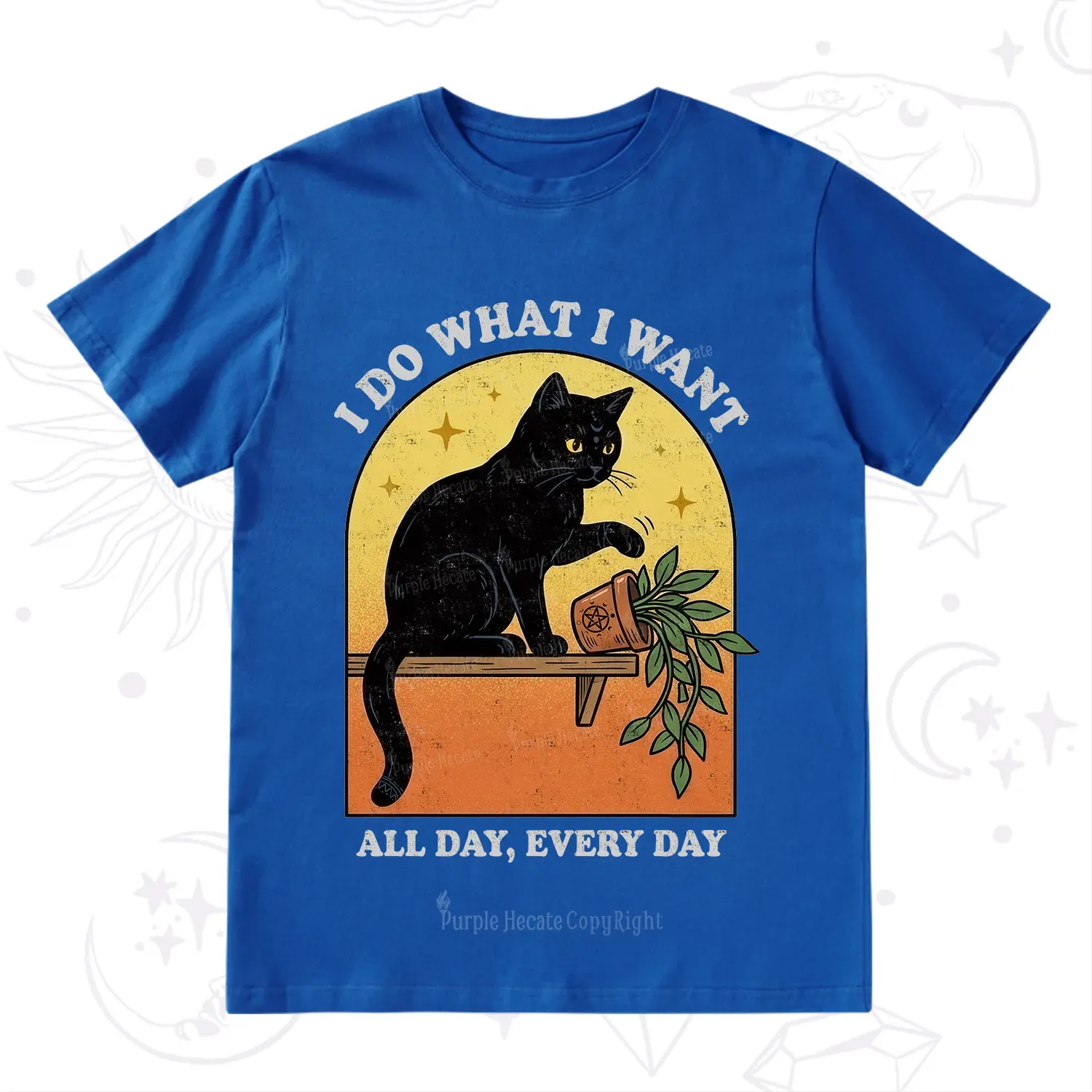 Purplehecate I Do What I Want Funny Black Cat T-Shirt