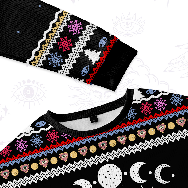 Purplehecate Lunar Serpent Alchemy Ugly Christmas Sweatshirts