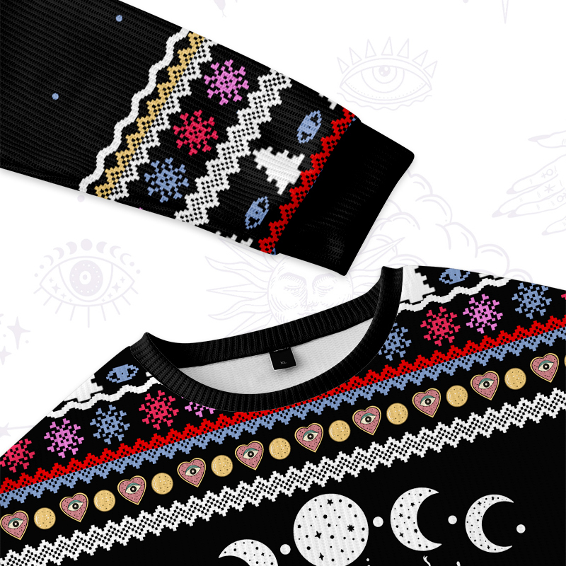 Purplehecate Lunar Serpent Alchemy Ugly Christmas Sweatshirts