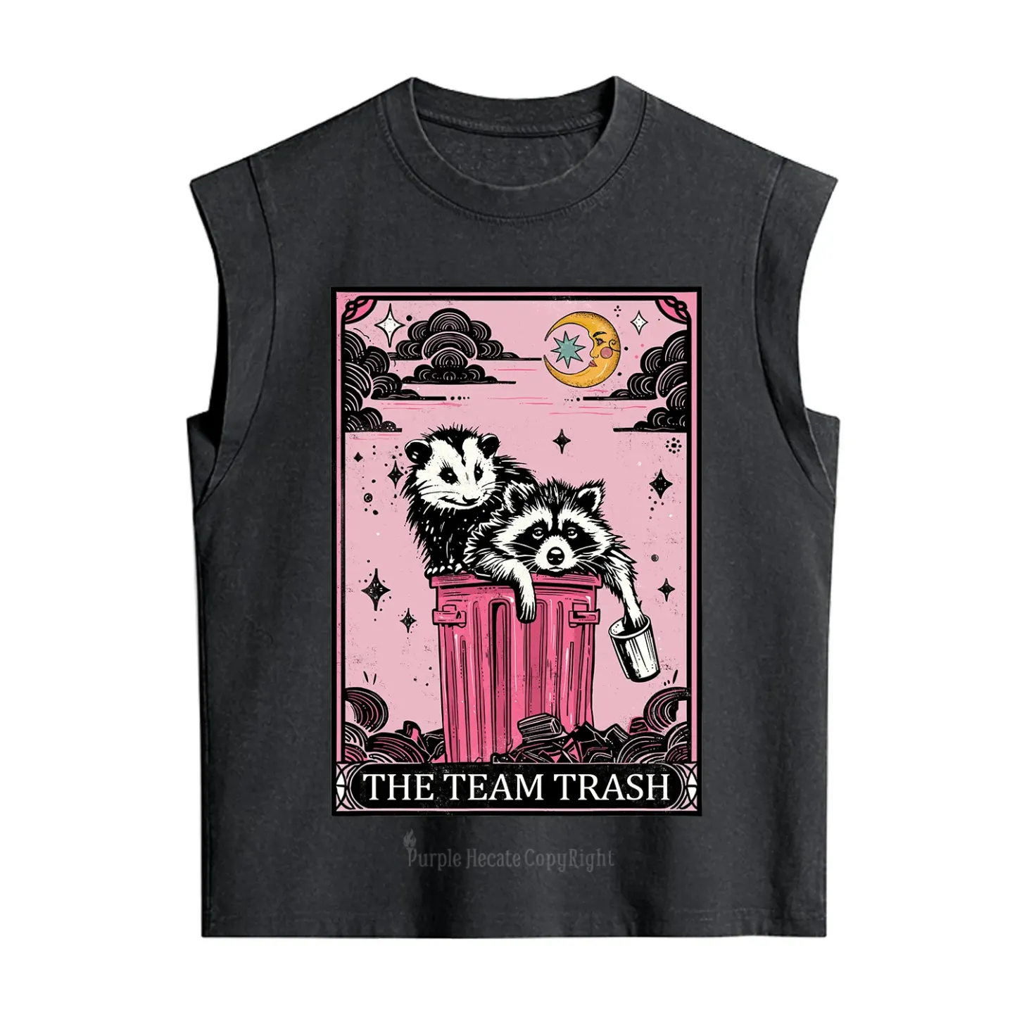 Purplehecate The Team Trash Raccoon & Possum Tarot Vintage Washed Tank