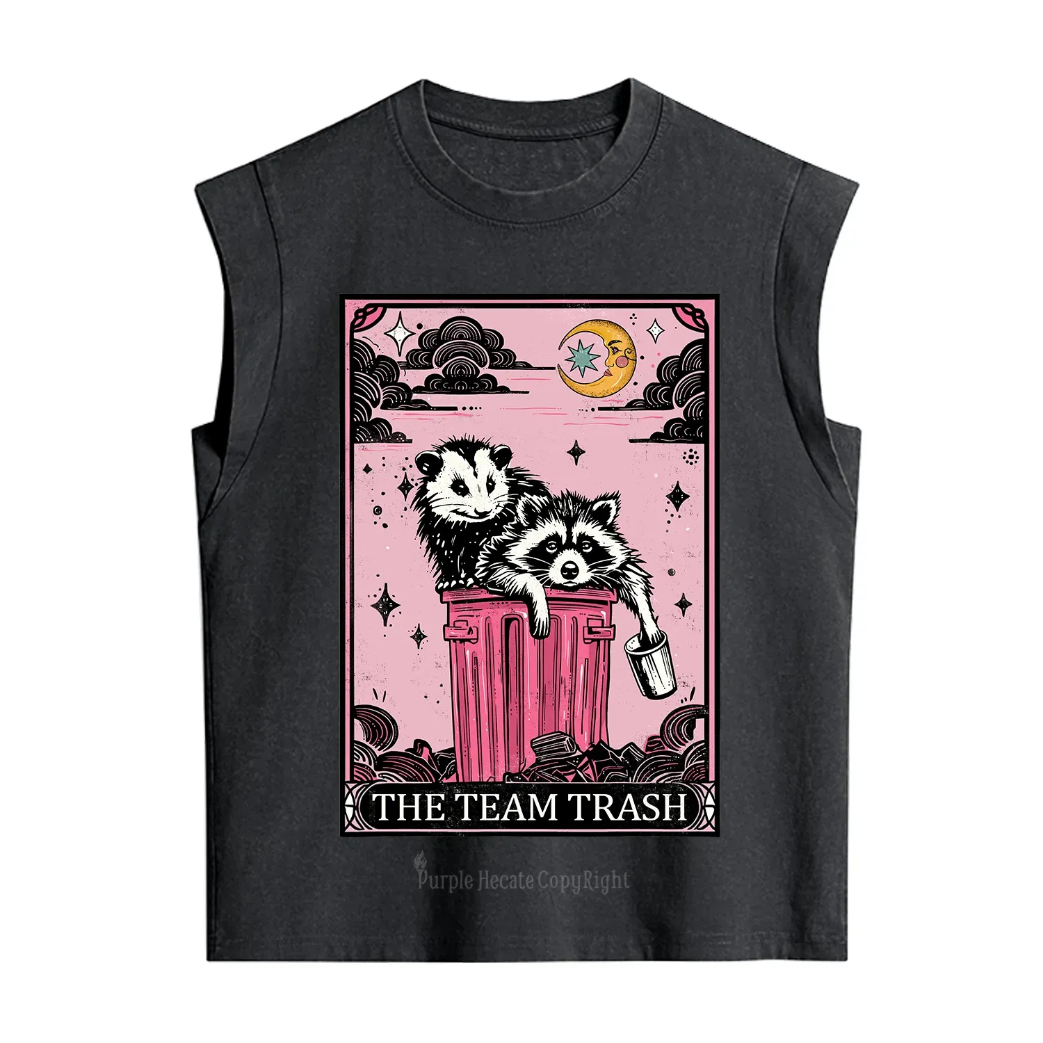 Purplehecate The Team Trash Raccoon & Possum Tarot Vintage Washed Tank