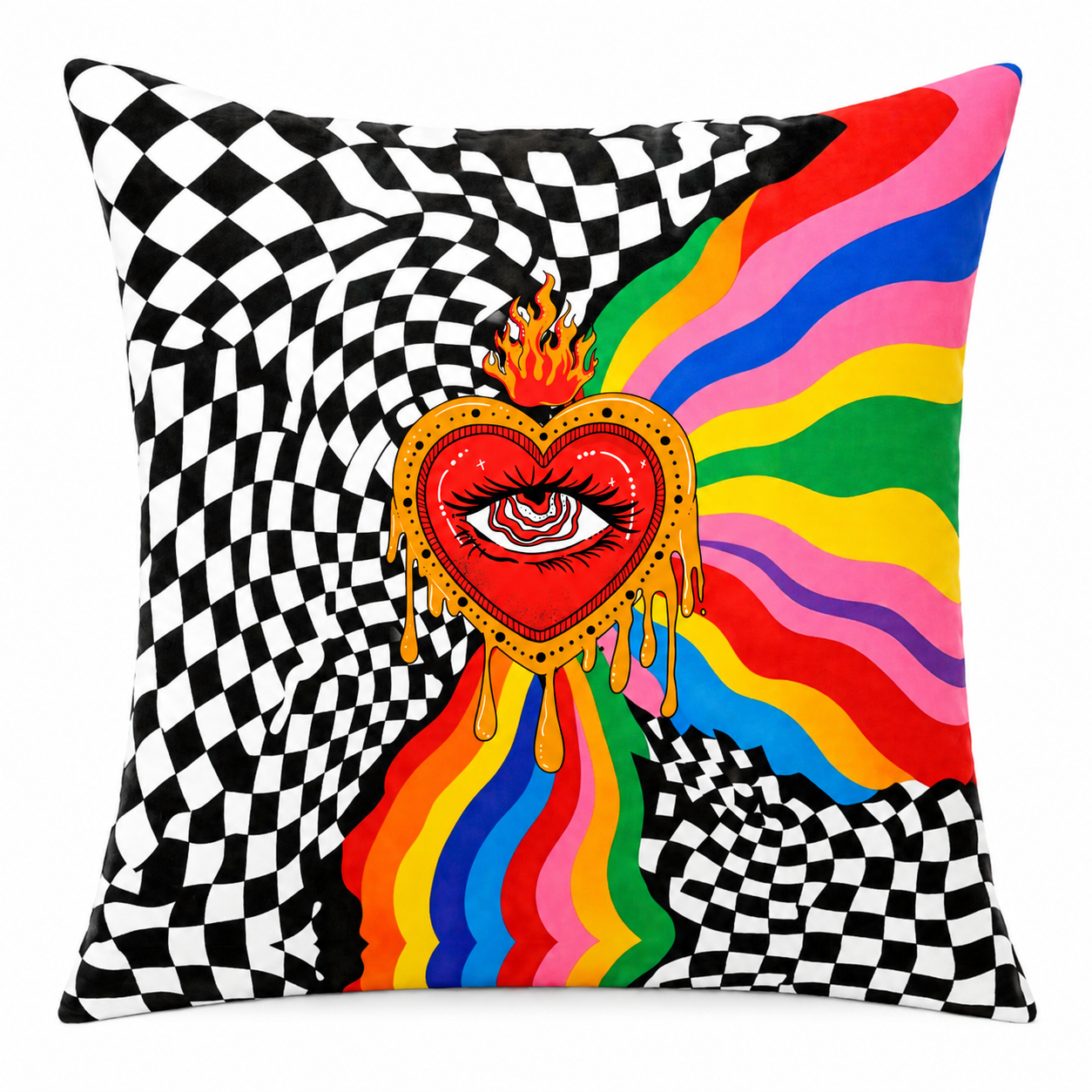 Purplehecate Trippy Rainbow Heart Eye Pillow