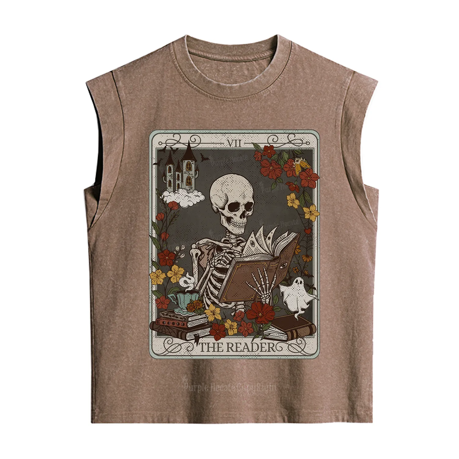 Purplehecate The Reader Tarot Card Vintage Washed Tank