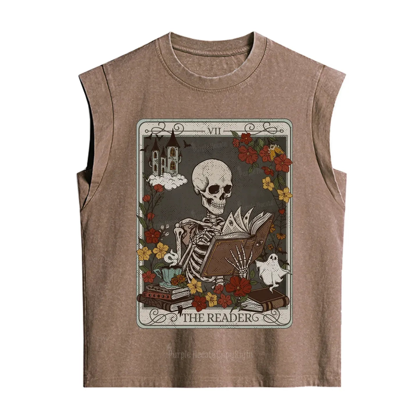 Purplehecate The Reader Tarot Card Vintage Washed Tank