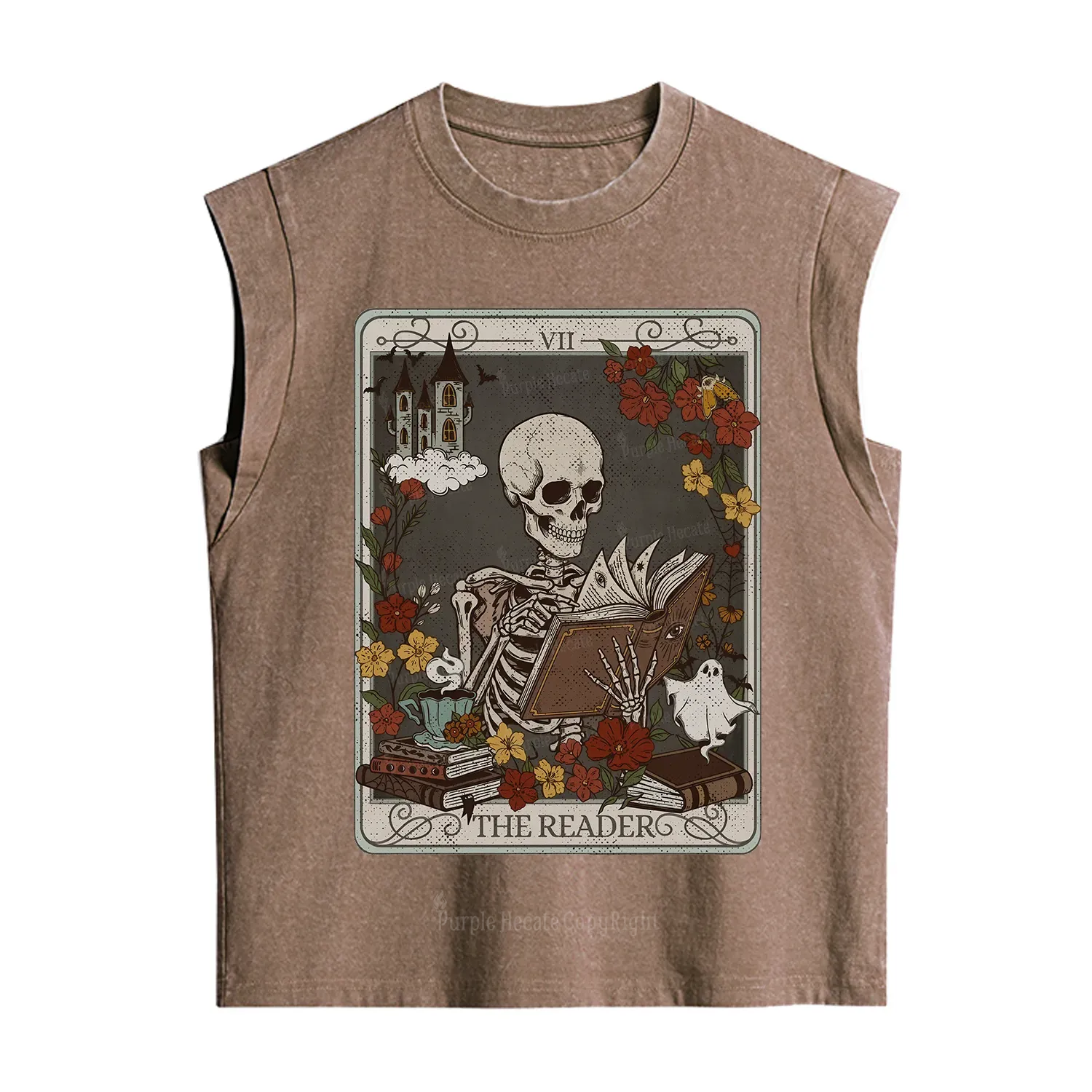 Purplehecate The Reader Tarot Card Vintage Washed Tank